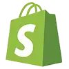 Shopify logo, integrated with WhatsChat.io.